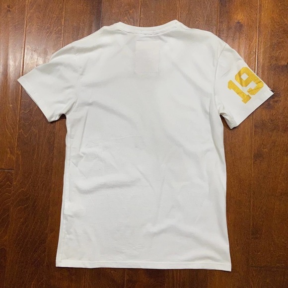 Superdry Track & Field White Gold Black Graphic Tee Men's Size Large - Picture 4 of 8